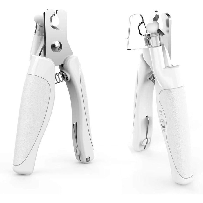 Триммер для когтів домашніх тварин з LED-підсвічуванням: для собак та котів середніх та маленьких порід. Професійний триммер для когтів з гострою клинком та безпечним білим/блакитним LED-світлом.