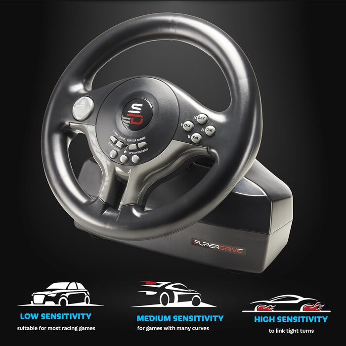 Руль SUBSONIC-Superdrive SV250 з педалями та перемикачами передач для Switch, PS4, Xbox Series X/One