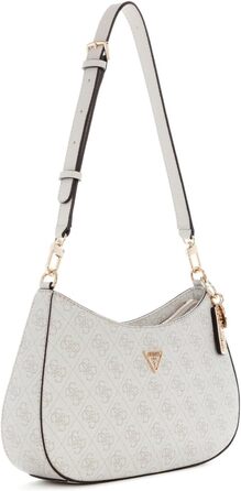 Сумка GUESS Noelle II Top Zip, біла з принтом, через плече