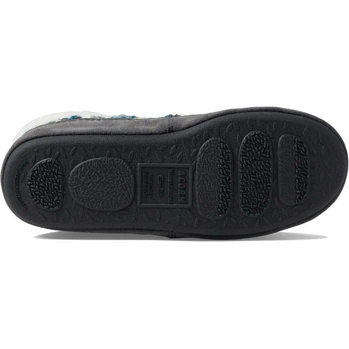 Тапочки домовик Acorn з вишивкою 'Сіре Білка', Fairisle Hoodback 'Павлінь' (39/40 EU)