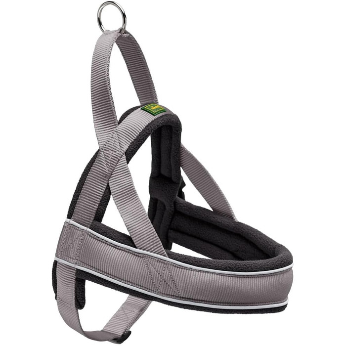 Нашийник для собак HUNTER RACING, сірий/чорний, м'який, світловідбиваючий, регульований, L-XL