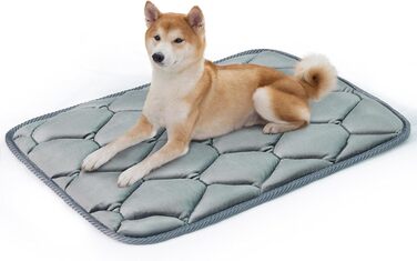 М'який килимок у переноску для собак, миючий, сірий, 89 x 56 см (M 74 x 46 см)