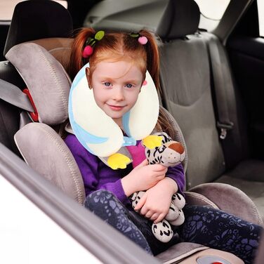 Дитяча подушка для подорожей з маскою для сну, м'яка подушка для шиї з Memory Foam, для дітей, хлопчиків та дівчаток, підлітків, аксесуари для подорожей, подушка для шиї (Пінгвін)