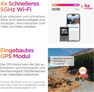 VIOFO A119 Mini 2: Автомобільний відеореєстратор з GPS, 2.7K, Wi-Fi, HDR, нічне бачення STARVIS, голосове керування, 24h паркувальний режим