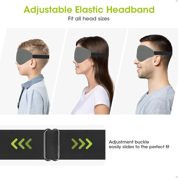 Маска для сну Laitver для тих, хто спить на боці, 2025, 3D, повна світлоізоляція, для жінок та чоловіків, зручна, дихаюча, без тиску, з регульованою гумкою, для подорожей (світло-сіра)