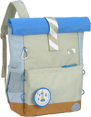 Дитячий рюкзак LÄSSIG з нагрудним ременем, 12 літрів, водонепроникний, Rolltop, зелений/блакитний