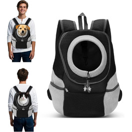 Рюкзак для собак та котів ALLSOPETS, переноска для маленьких тварин, рюкзак для велосипеда та мотоцикла, для піших прогулянок, кемпінгу та відпочинку на природі (чорний, M)