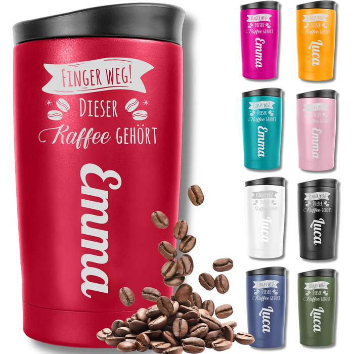 Термокружка KUINEA для кави та чаю, 350 мл, нержавіюча сталь, з невеликим клапаном, зелена, BPA-free