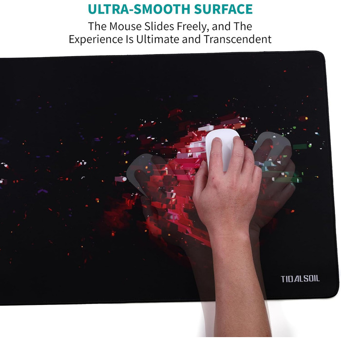 Килимок для миші ігровий XXL 900x400 мм - антиковзаюча підкладка для столу з гумовою основою, для геймерів та офісу, з міцним краєм (Rotes Pixel)