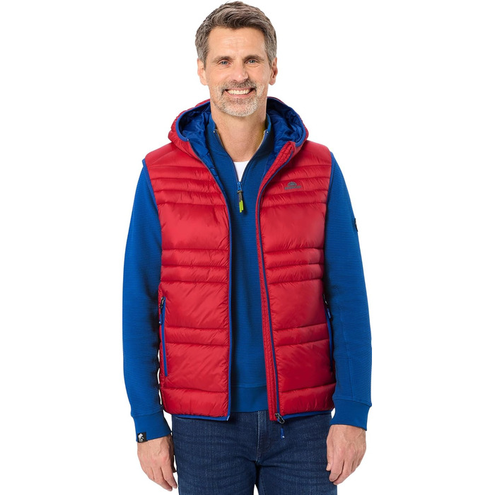 Чоловіча степкова жилетка NORDCAP, легка, тепла та вітронепроникна, спортивна жилетка з капюшоном та кишенями на блискавці, розмір M-3 (L, Червоний)