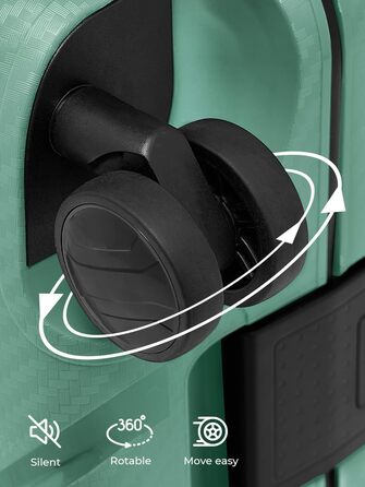 Набір валіз REDOLZ Hartschalen 3-в-1 з поліпропілену | 3-точкова застібка, TSA-замок, 4 колеса | для жінок та чоловіків (Essentials 15) (Морська хвиля, валіза M (65 см))