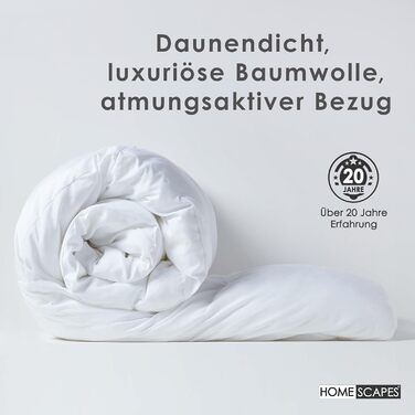 Homescapes Warm Winter Comforter, 230 cm x 220 cm, Down Comforter Heat Class 4-5 with 85% Goose Down and 15% Feathers, Down Comforter, Quilted Comforter Öko-Tex Certified 230 x 220 cm