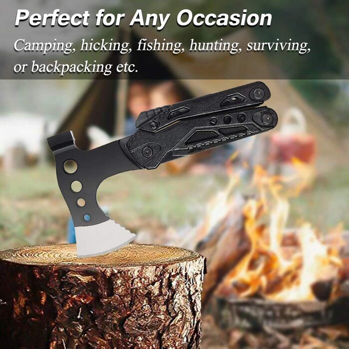 Мультитул 33 в 1 для чоловіків: сокира, молоток, плоскогубці, ніж, викрутки. Ідеальний для кемпінгу, надзвичайних ситуацій та виживання на природі