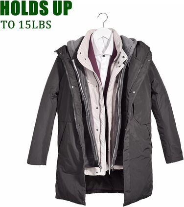 Дерев'яні вішалки для одягу Amber Home, білі, 30 шт. з нековзною перекладиною для штанів, сорочок, курток, суконь.