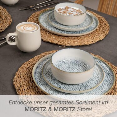 Набір кавових чашок Moritz & Moritz ALHAMBRA, 6 шт., 380 мл, порцеляна, блакитний, 24-х предметний посуд