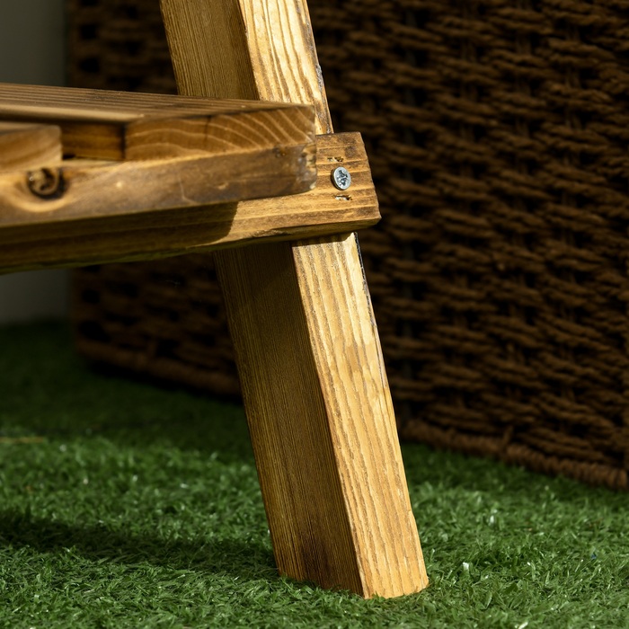 Outsunny 3-Tier Wooden Plant Stand - Dark Brown, 60 x 37 x 93 cm