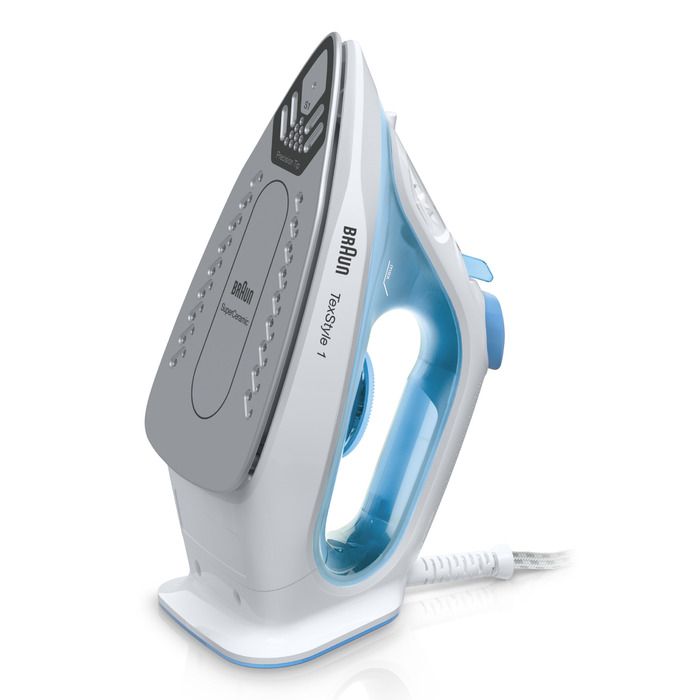 Парова праска Braun TexStyle 1, синя, керамічна підошва, 2000 Вт, 220 мл