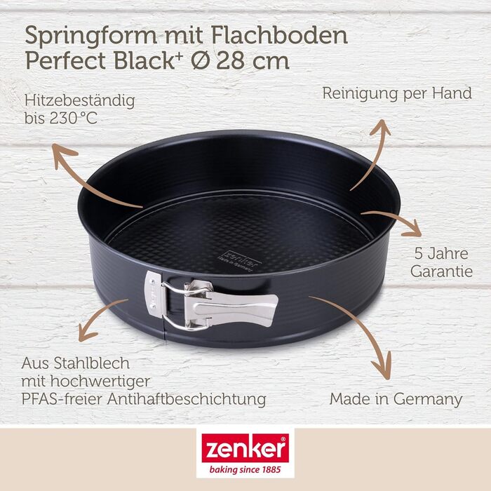 Форма для випічки Zenker Springform Perfect Black 26 см - антипригарна, сталь, до +230°C, Німеччина