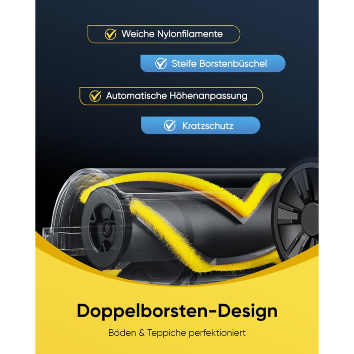 Бездротовий пилосос Vexilar V12 Akku: 50 хв роботи, 50 kPa, 450W, антизаплутування, легкий, безщітковий мотор, для твердих поверхонь, килимів, шерсті тварин, синій