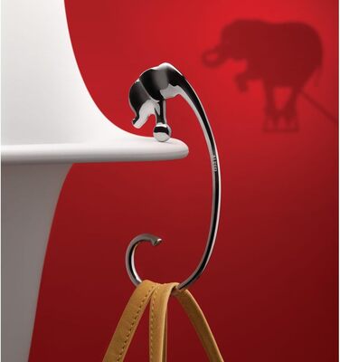 Гачок-дизайн у формі слона Alessi Jumbo FGO05, нержавіюча сталь, полірований, сріблястий, 14x13x28 см