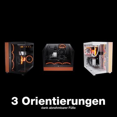 be quiet! Light Base 900 FX - Корпус ПК з повністю прозорою передньою та бічною панелями, Dual Chamber Design, 4 вентилятори Pure Wings 3 PWM (Білий)