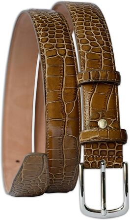 Чоловічий шкіряний ремінь Pasquale Cutarelli з крокодиловим візерунком (90 см, тауп)