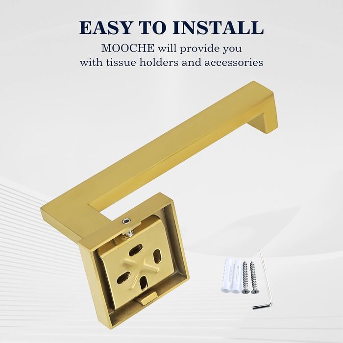 Тримач для туалетного паперу з нержавіючої сталі 304, 15 см. Сучасний настінний тримач для ванної кімнати, туалету та кухні (Золотистий)