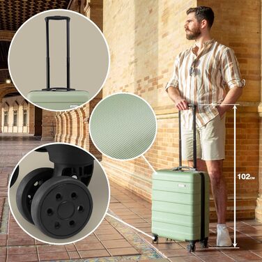 Чемодан ручної об'єм 24 л Cabin Max Anode Hardscalen сірий, 40x30x20 см, 2 колеса