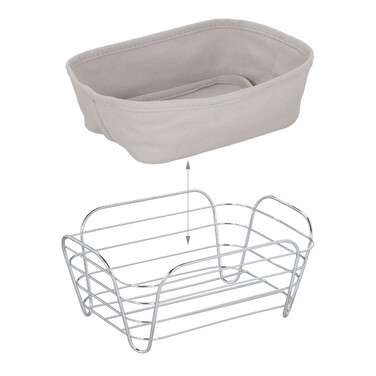 Relaxdays Bread Box Metal with Fabric Insert