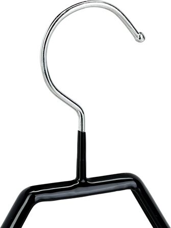 Relaxdays Clothes Hanger Set, 10-Piece, Clothes Hangers for Costumes, Rubber-Coated Metal, Non-Slip, Space-Saving, 42 cm, Black