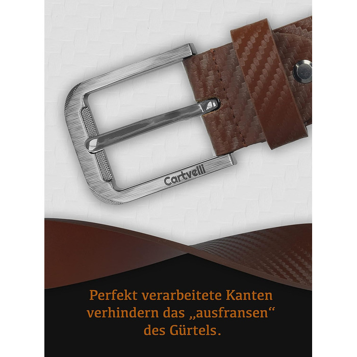 Чоловічий шкіряний ремінь преміум-класу Carbon - Made in Germany з подарунковою коробкою. Ширина 40 мм, розмір пояса 95 см, колір: Cognac (коньячний), Brown (коричневий)