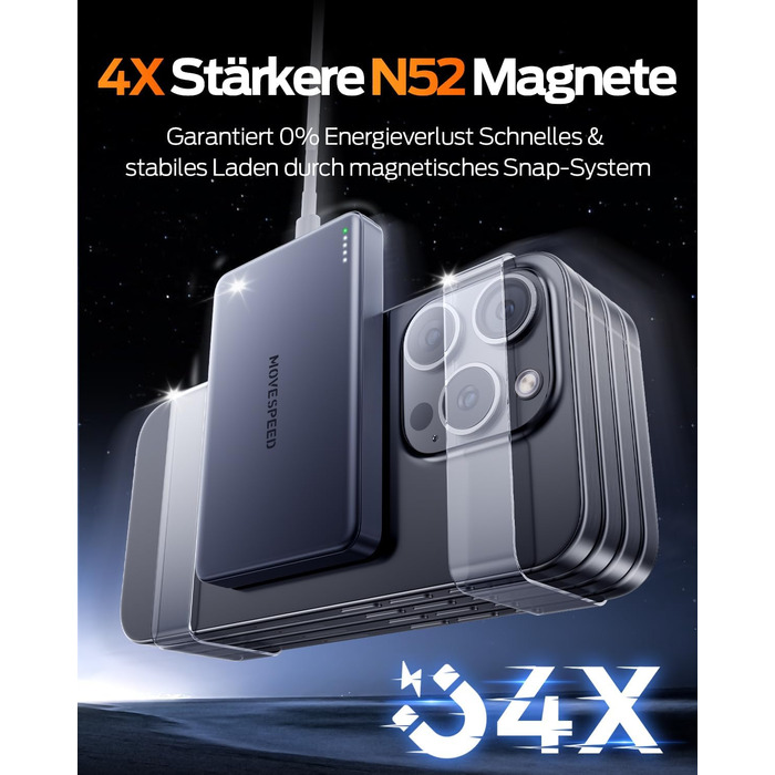 Power Bank MOVESPEED MagSafe 10000mAh Graphite Gray - Бездротовий зарядний пристрій для iPhone