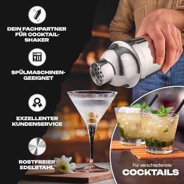 Premium 7-Piece Cocktail Shaker Set with Carrying Case & Recipe Cards - Complete Bar Accessory Set for Home & Travel