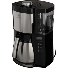 Кавоварка Melitta Look Timer з термокружкою, таймером, захистом від крапель, на 10 чашок, чорна