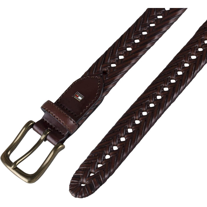 Чоловічий шкіряний ремінь Tommy Hilfiger, плетений, світло-коричневий, розмір M