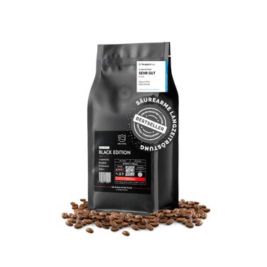 Кава в зернах King's Coffee Black Edition Crema Intense, міцна арабіка для автоматичних та ріжкових кавомашин, низька кислотність, обсмаження в Італії, 1 кг