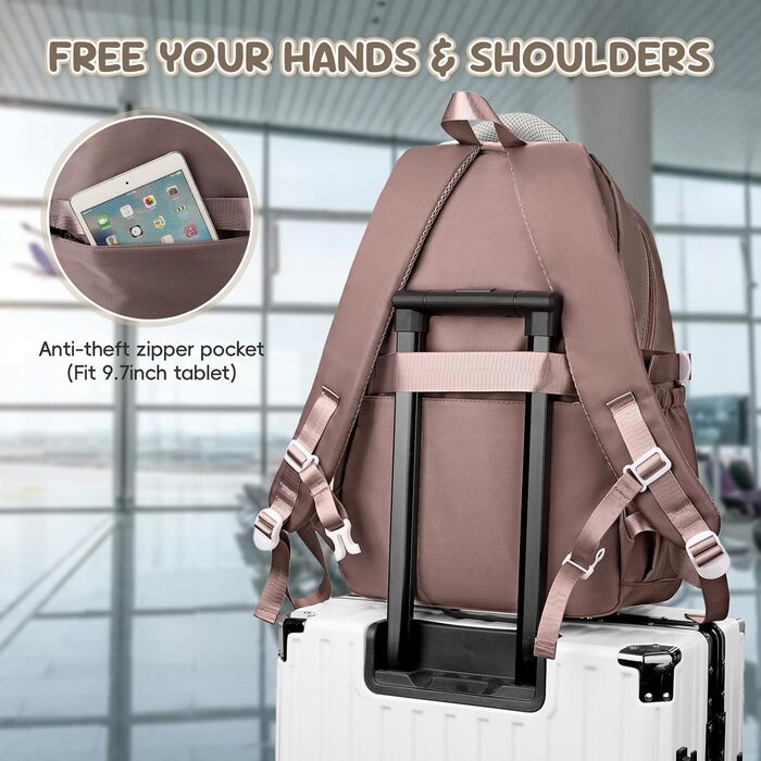 Шкільний рюкзак для дівчаток (3-7 клас), 36L з сумкою через плече, стильний рюкзак-рюкзак для підлітків (колір: коричневий)