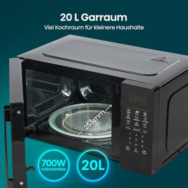 Мікрохвильова піч Hisense H20MOBS4HI 20 л, 700 Вт, InverterTech, керамічне покриття, чорна