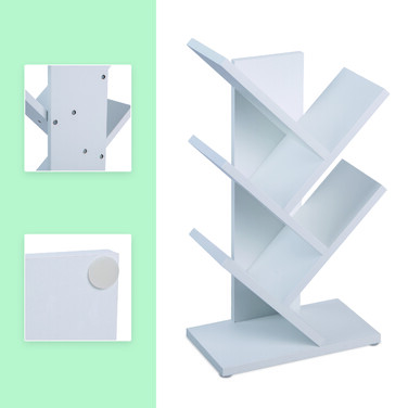 Relaxdays White Bookshelf in Tree Shape