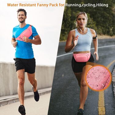 Жіноча/Чоловіча поясна сумка 4 Taschen, велика місткість, водонепроникна, для iPad mini та iPhone 12 Pro Max, для спорту (рожевий)