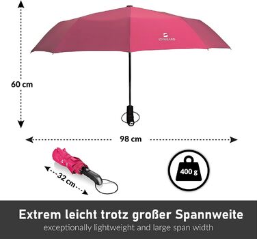 Стійкий до вітру парасолька STYNGARD Trondheim (Pink) - автоматичний, з тефлоновим покриттям, до 140 км/год