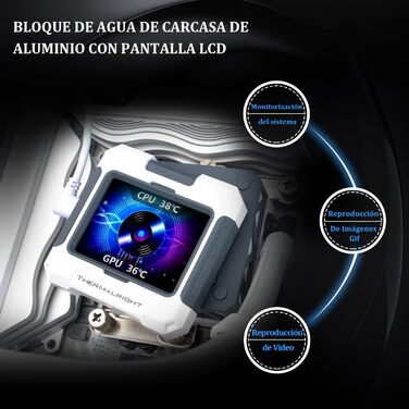 Thermalright Frozen Warframe 240 White ARGB: Рідинна система водяного охолодження CPU для AMD/Intel (LGA1700/AM4/AM5) з LCD-дисплеєм 320x240