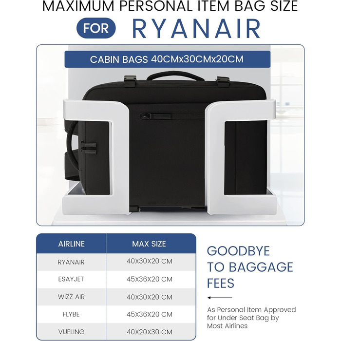 Рюкзак LOVEVOOK для ручної поклажі в літак 45x36x20 см, 30L, для ноутбука 15.6