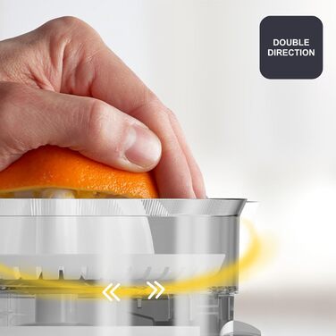Електрична соковитискачка для цитрусових BLACK+DECKER BXCJ350E, 350W, з нержавіючої сталі, регулятор м'якоті, 2 насадки