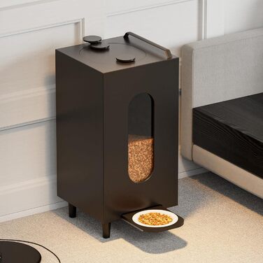 Автоматичний годівниця для котів та собак QLS, 20л, з мискою, чорна, 60 x 30 x 30 см