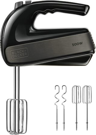 Ручний міксер Black+Decker BXMX500E, 500W, нержавіюча сталь, сірий/чорний