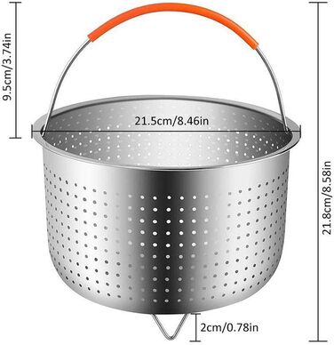Корзина для приготування на пару з нержавіючої сталі, аксесуар для Instant Pot, з силіконовою ручкою. Підходить для приготування овочів, фруктів та яєць.