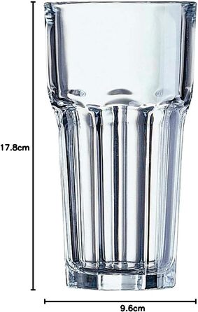 Arcoroc ARC J2598 Granity Long Drink Glass, 650ml, Glass, transparent, 6 pieces