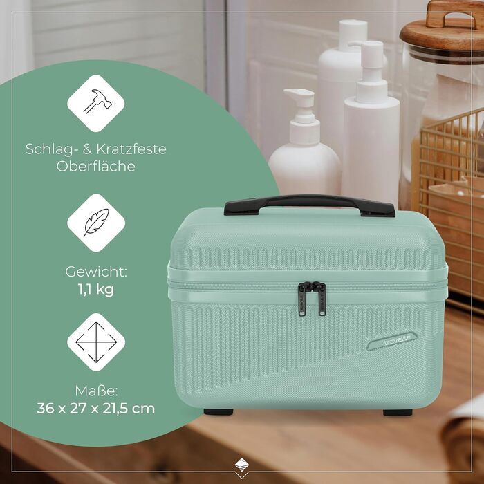 Чемодан Travelite Bali 67 см, середній, 65 літрів, зелений, з TSA замком