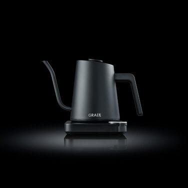 Чайник Pour-Over GRAEF GK502, з регулюванням температури та таймером, з гусячим носиком, 900 мл, матовий чорний